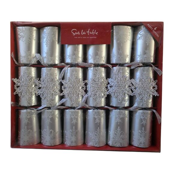 Sur La Table Christmas Crackers Set of 6 Deluxe Crackers Gifts Party Holiday NEW